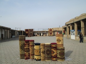 Carpets for sale in Bukhara.